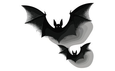 Fototapeta premium Flying Bats Silhouette Vector for Halloween and Horror Themes