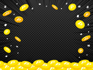 ポイント・コインが舞う　SALEバナー背景	黒