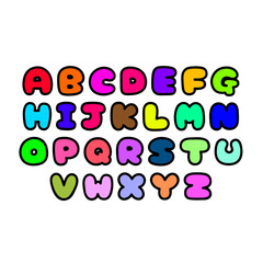 Colorful Alphabet Set for Kids – Hand Drawn Crayon Style ABC Letters Illustration