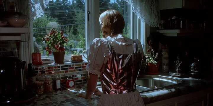 80s flim girl movie shoot in the window nostalgia, Generative ai