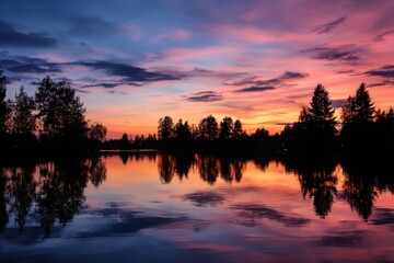 Obraz premium Evening lake reflection