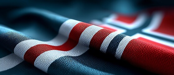 Close-up of a textured fabric with patriotic colors