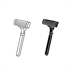 Safety Razor Icon – Outline and Solid Style Vector