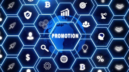 Employee in career promotion concept . glowing connections in different places on the map