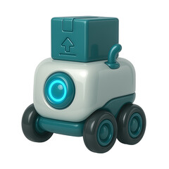 3D Delivery Robot Icon Futuristic Logistics and Autonomous Transport