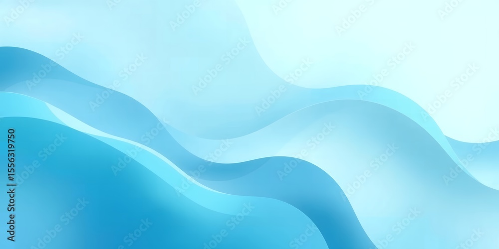 Poster abstract background with soft blue waves and smooth gradients creating a calming atmosphere