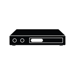 Simple Black Box Television Set Top Box Flat