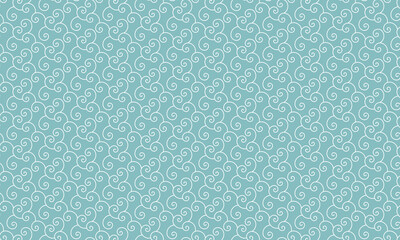 唐草模様の緑のくすんだ緑の壁紙