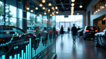 Car Dealership with Modern Showroom and Digital Analytics