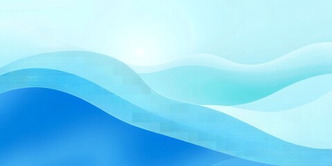 Abstract illustration of layered blue waves with varying shades on a light blue background