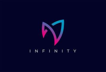 Infinity Logo, Letter N with Infinity combination, suitable for technology and company logo design, vector illustration