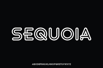 Creative modern sans serif line art style alphabet display font vector