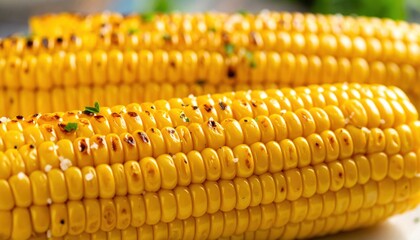 Close Up Of Grilled Corn On The Cob
