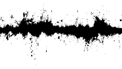 Fototapeta premium Vector brush grunge texture. Soundwave with ink splatter effect, black and white. Sound wave with ink splatter effect, Black and white, isolated on white background. 