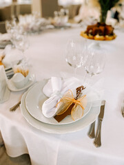 Elegant table setting with decorative napkin and treats for special occasion celebration