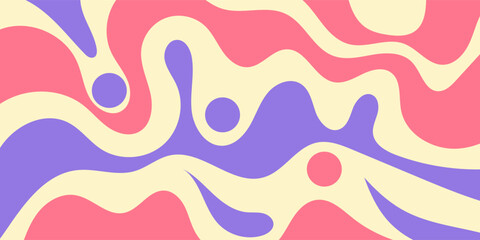Abstract Trippy Hand Drawn Groovy Pattern Vector Design. Fun Vintage Y2k Wavy Texure. Modern Background Vector Illustrator