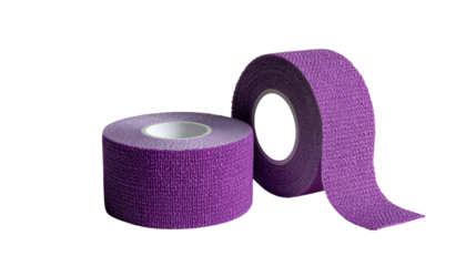 Adhesive Tape Rolls: Close-up shot of two vibrant rolls of adhesive tape, the textures and shadows highlighting the practical form.