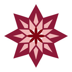 Obraz premium Geometric Star Mandala with Blossoming Petal Points