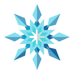 Fractal Snowflake Mandala in Cool Frosty Tones