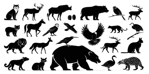 Obraz premium wild animals silhouettes