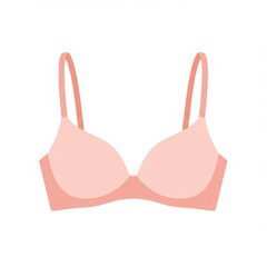 A minimalist flat vector design showcasing a pink bra with simplicity and style against a clean white backdrop
