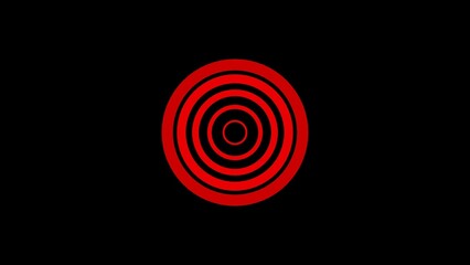 Red concentric circles on black background graphic design