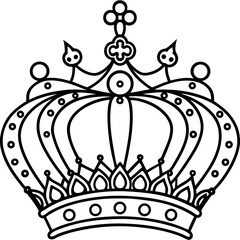 Baroque Crown Ornament Vector