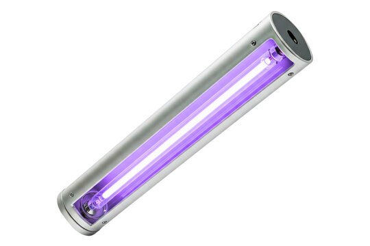 Portable ultraviolet light sanitizer lamp for disinfection isolated on a transparent background