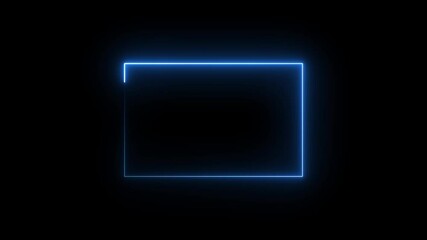 Animation of glowing neon rectangles abstract background. abstract glowing neon rectangle border frame. Square rectangle picture frame with two tone neon color motion graphic.  - Powered by Adobe