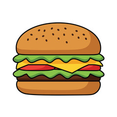 hamburger isolated on white