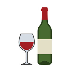 bottle and glass of red wine