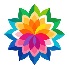 Fototapeta premium Whimsical Rainbow Lotus of Creative Spirit