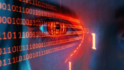 Cybernetic Eye: Digital Fusion of Humanity and Technology - Powered by Adobe