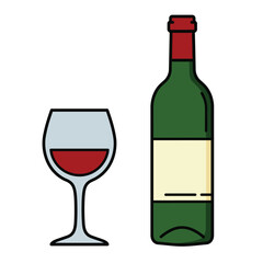 wine bottle and glass