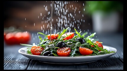 Fresh salad with dressing