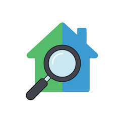 magnifying glass and house icon