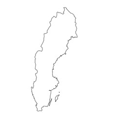 vector map of Sweden isolated on a transparent background, Detailed map of Sweden