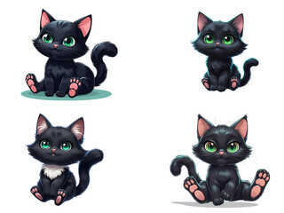 cute black cat oversized sparkling.