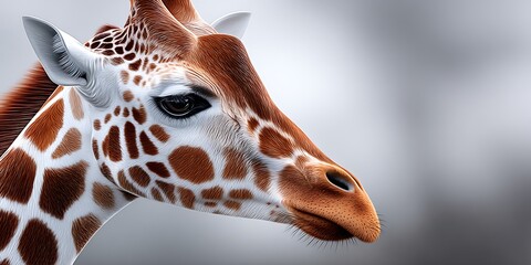 Close-up of a giraffe's head and neck