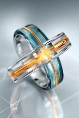 Modern, technological ring design