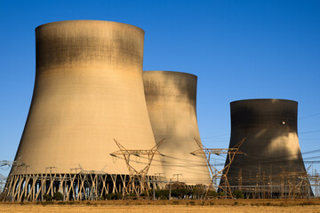 Cooling towers at the Kendal power station, Mpumalanga, South Africa