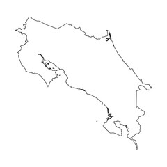 vector map of Costa Rica isolated on a transparent background, Detailed map of Costa Rica