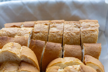sliced bread in a tiny bread basket