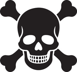 line icon crossbones skull death isolated on white background