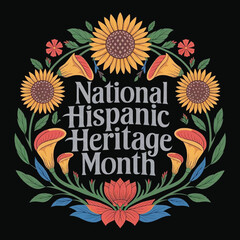 National Hispanic Heritage Month T-shirt Vector Typography Design