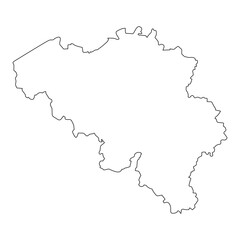 vector map of Belgium isolated on a transparent background, Detailed map of Belgium