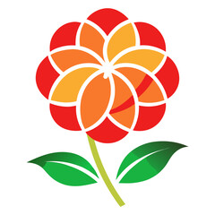 Naklejka premium Simple Flower Icon with White Background for Design and Decoration