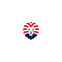 Naklejka premium American lion logo icon flat vector design