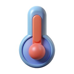 3D Render: Pastel Thermometer Icon - Perfect for App Design & UI 3D icon high quality resolution
