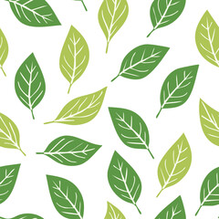 Seamless Tropical Leaf Pattern Vector - Green Banana Leaves Background Illustration